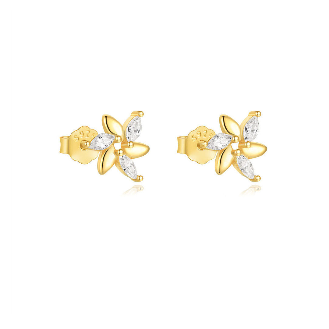 Viktorie – Jemné zlaté náušnice s delikátním třpytem.