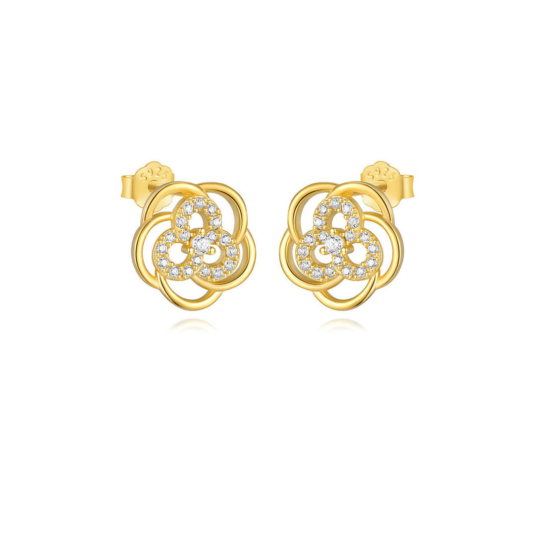 Viktorie – Jemné zlaté náušnice s delikátním třpytem.