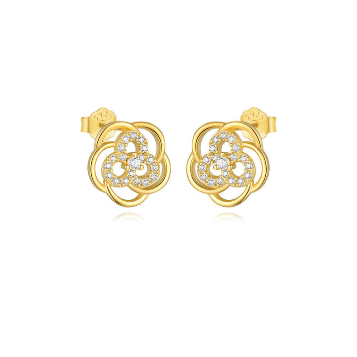 Viktorie – Jemné zlaté náušnice s delikátním třpytem.