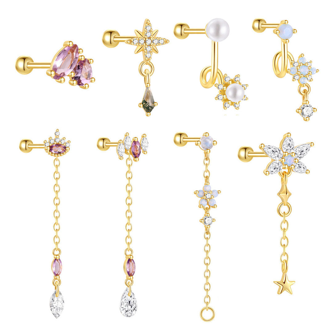 Johana – Zlaté náušnice s jemnou siluetou.