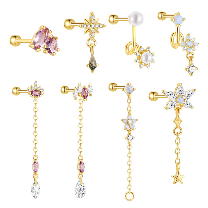 Johana – Zlaté náušnice s jemnou siluetou.