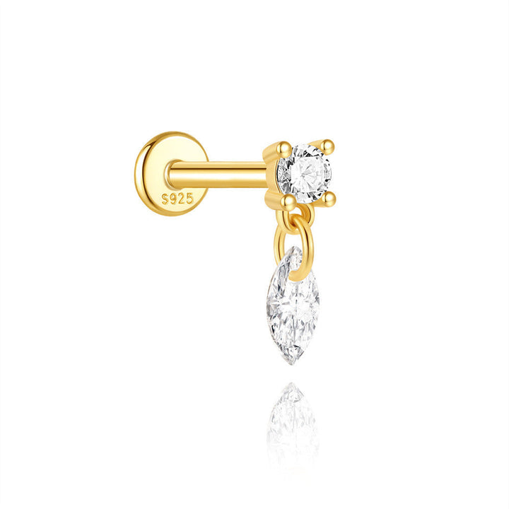 Martina – Zlaté náušnice s jasnou linií.