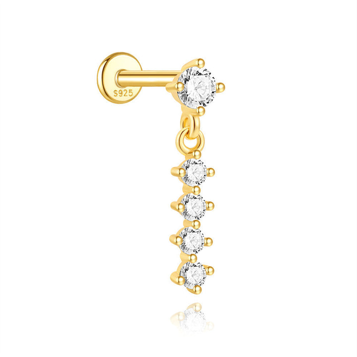 Martina – Zlaté náušnice s jasnou linií.