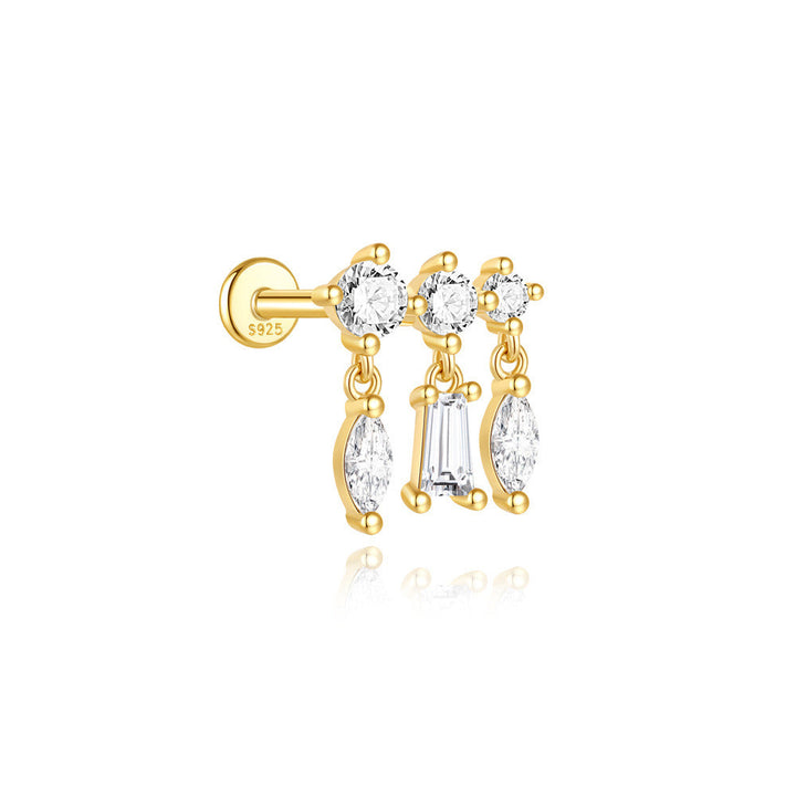 Martina – Zlaté náušnice s jasnou linií.