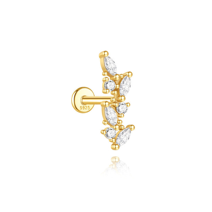 Martina – Zlaté náušnice s jasnou linií.