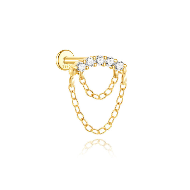 Martina – Zlaté náušnice s jasnou linií.