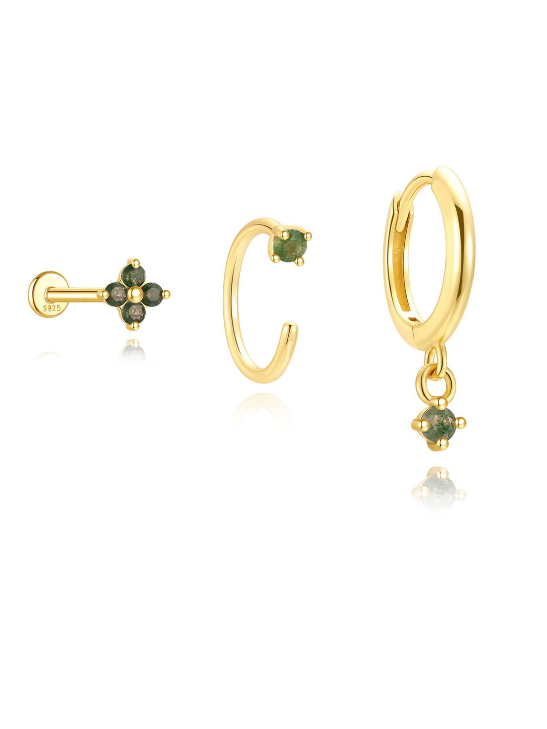 Mona – Zlaté náušnice s plynulým designem.