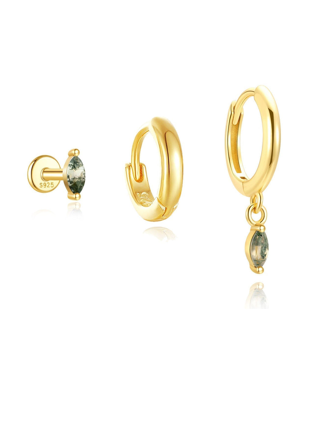 Mona – Zlaté náušnice s plynulým designem.