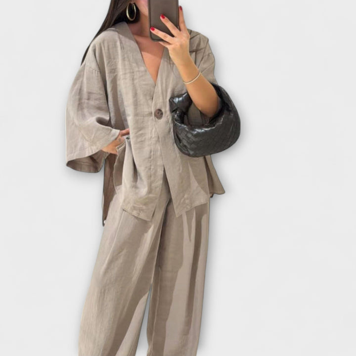 Jacqueline - Dvouvrstvý top a kalhoty