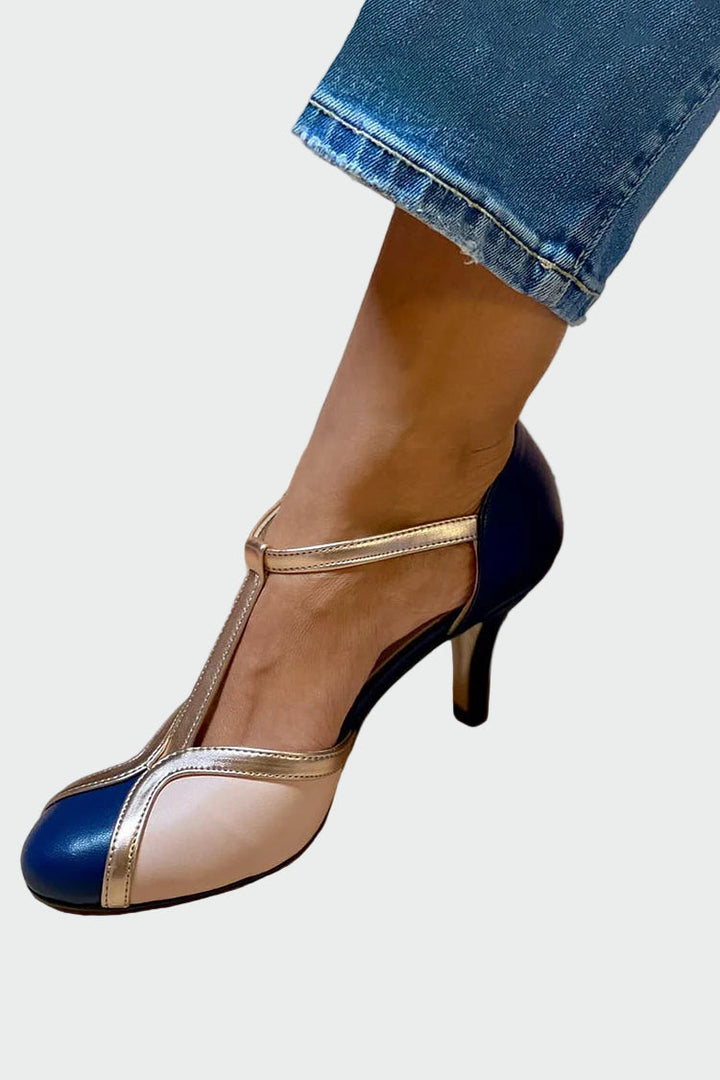 Anna Elegantní RetroSandály StředníPodpatekTPáskem