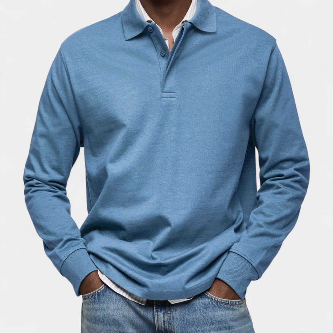 Tomáš – Elegantní pánské polo s dlouhým rukávem