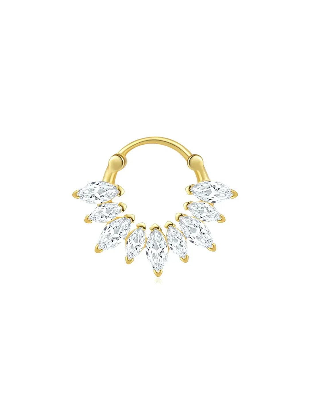 Eva-Marie – Jemné zlaté náušnice s plynulým tvarem.