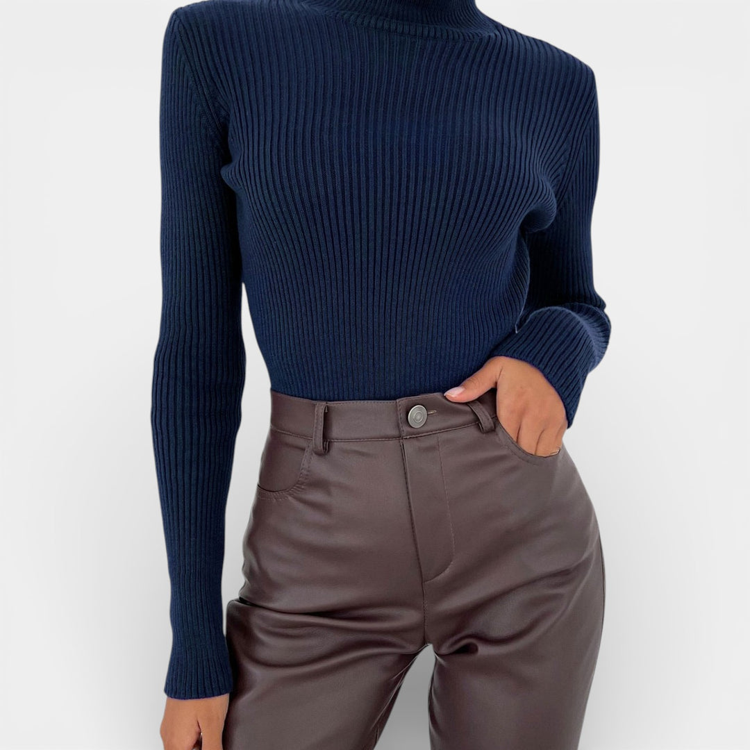 Kristýna – Žebrovaný rolákový svetr pro každý den