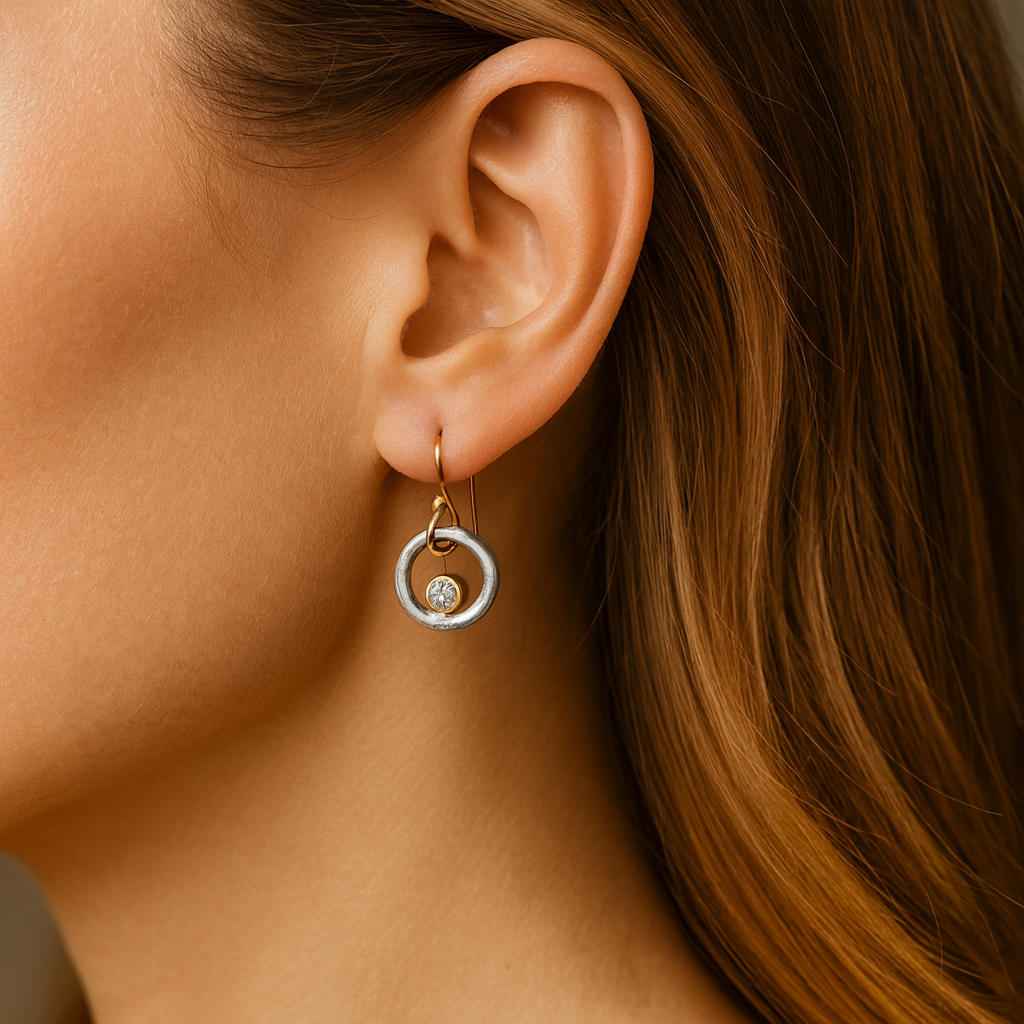 Marlena - Retro zlaté a stříbrné náušnice