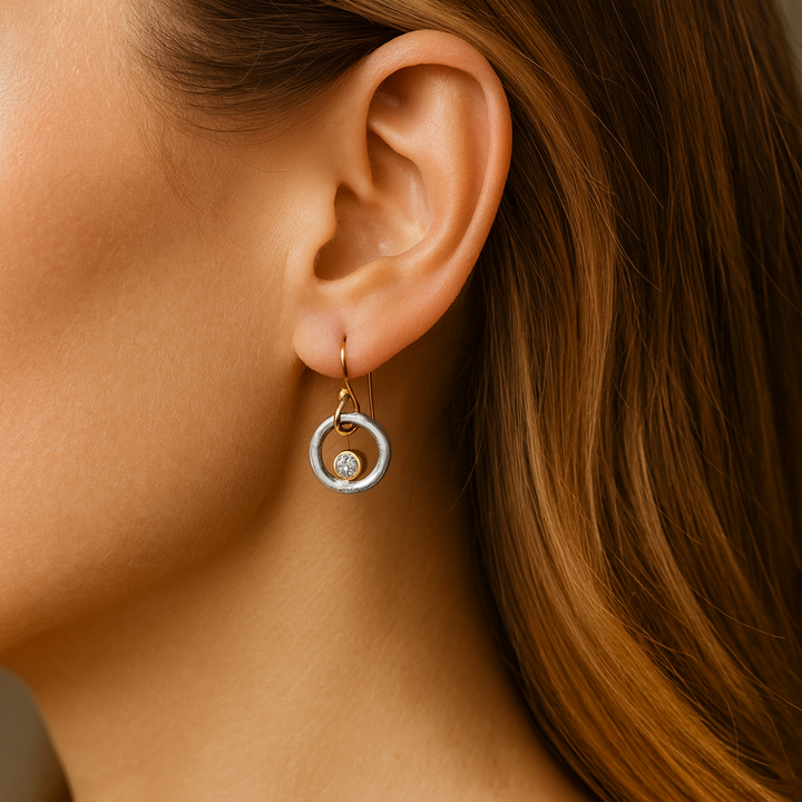 Marlena - Retro zlaté a stříbrné náušnice