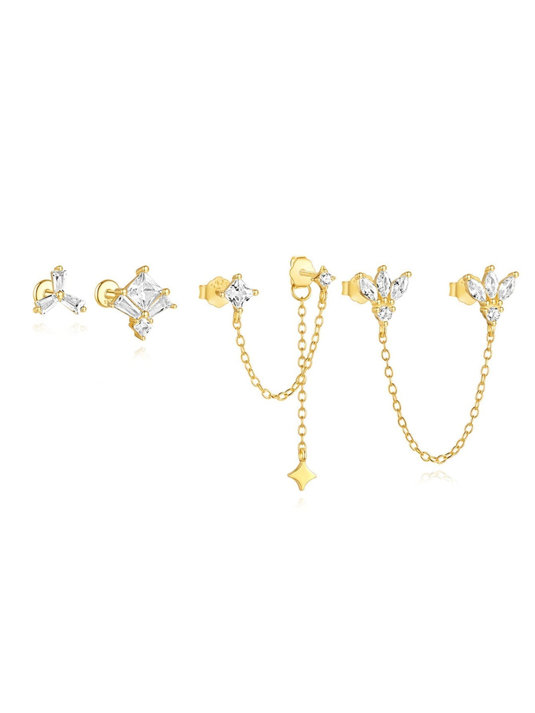 Leonie-Klara – Jemné zlaté náušnice s leskem.