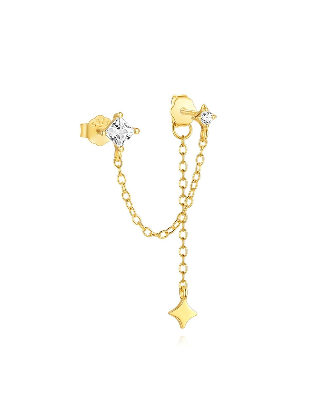 Leonie-Klara – Jemné zlaté náušnice s leskem.