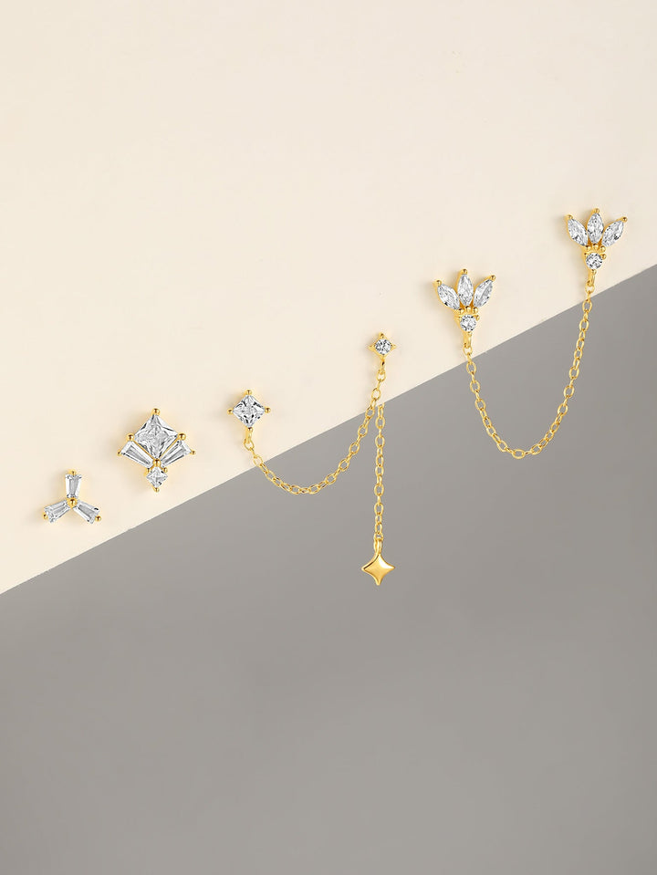 Leonie-Klara – Jemné zlaté náušnice s leskem.