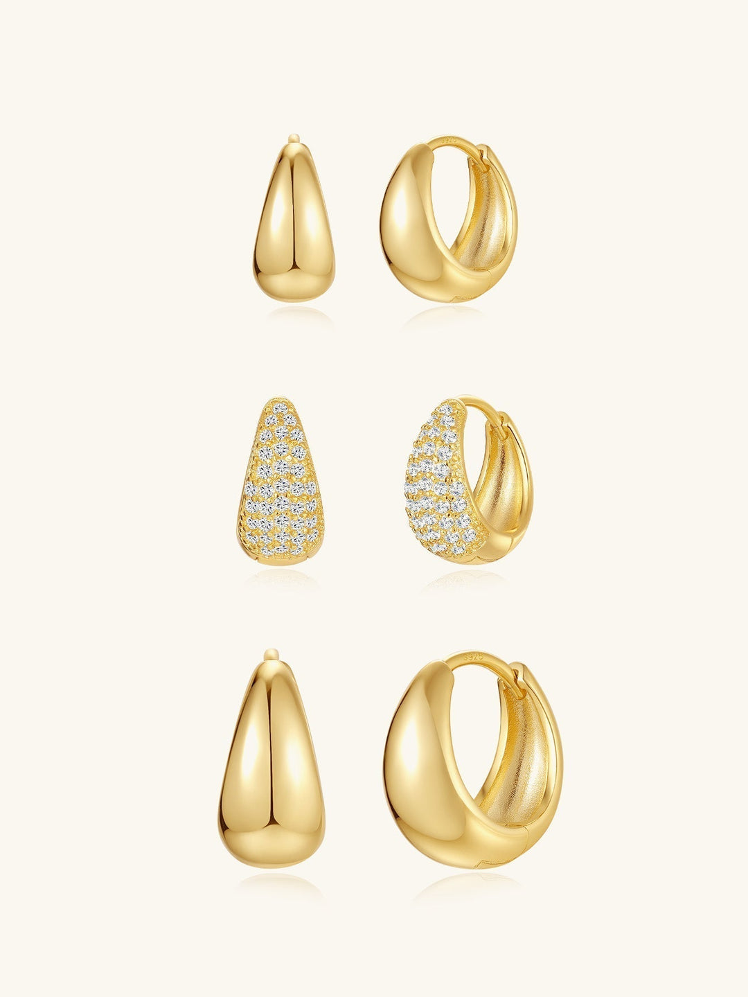 Rosalie – Jemné zlaté náušnice s křivkovou strukturou.