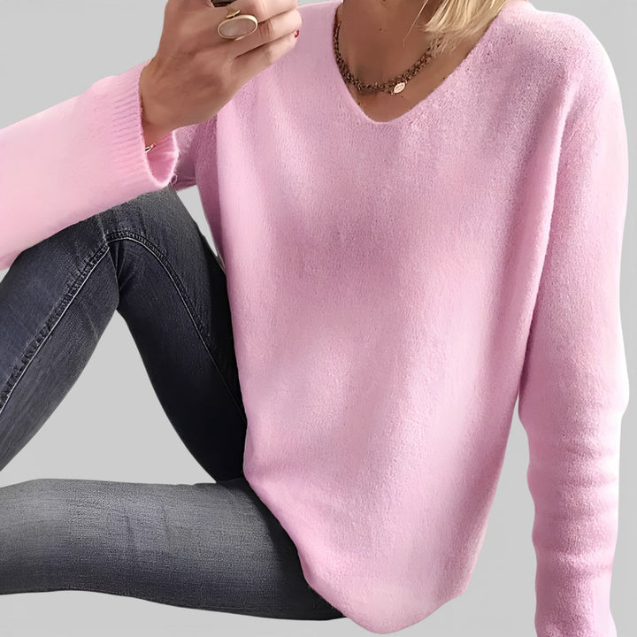 Sylwia – Volný dámský svetr s dlouhými rukávy