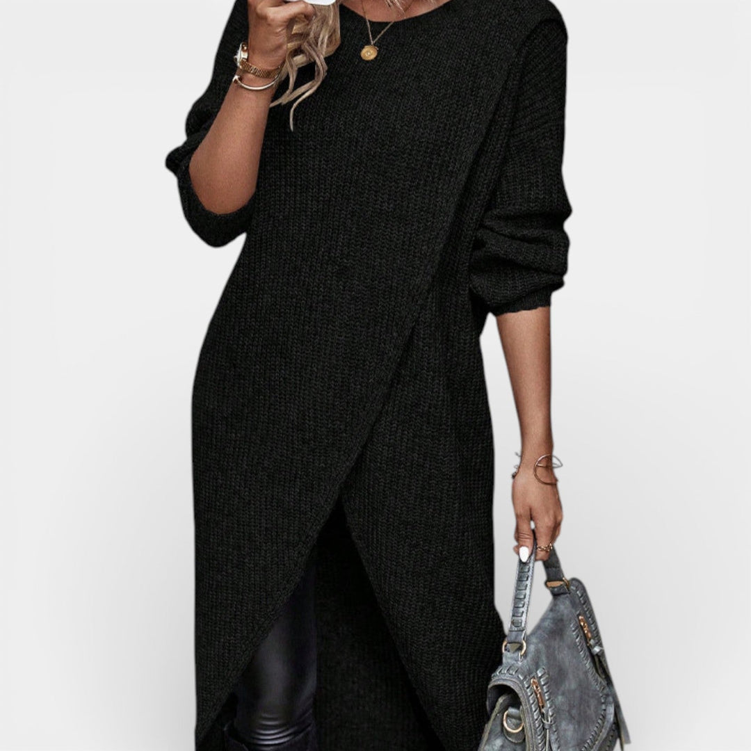 Matylda – Dlouhý svetr s překrývajícím se designem