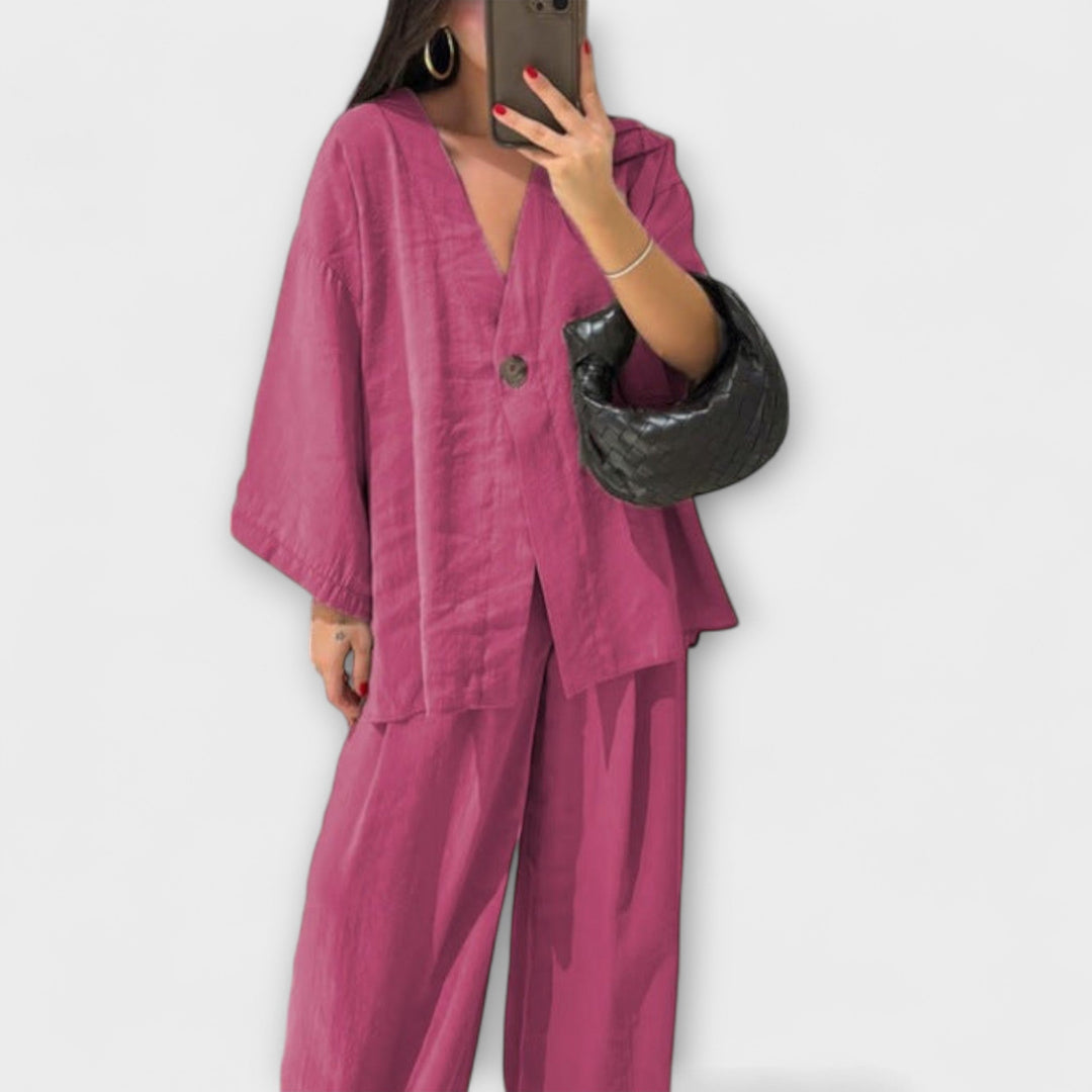 Jacqueline - Dvouvrstvý top a kalhoty