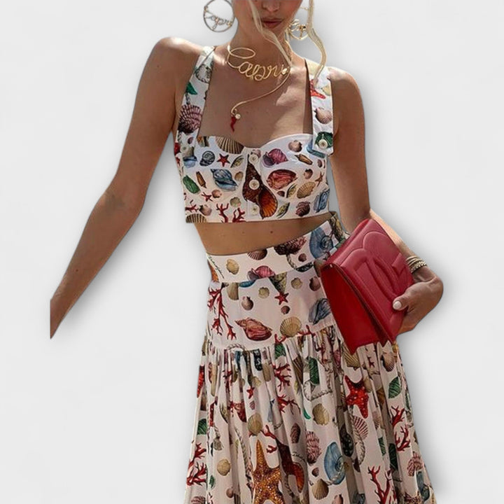 Heather - Stylový dvoudílný set s sukní