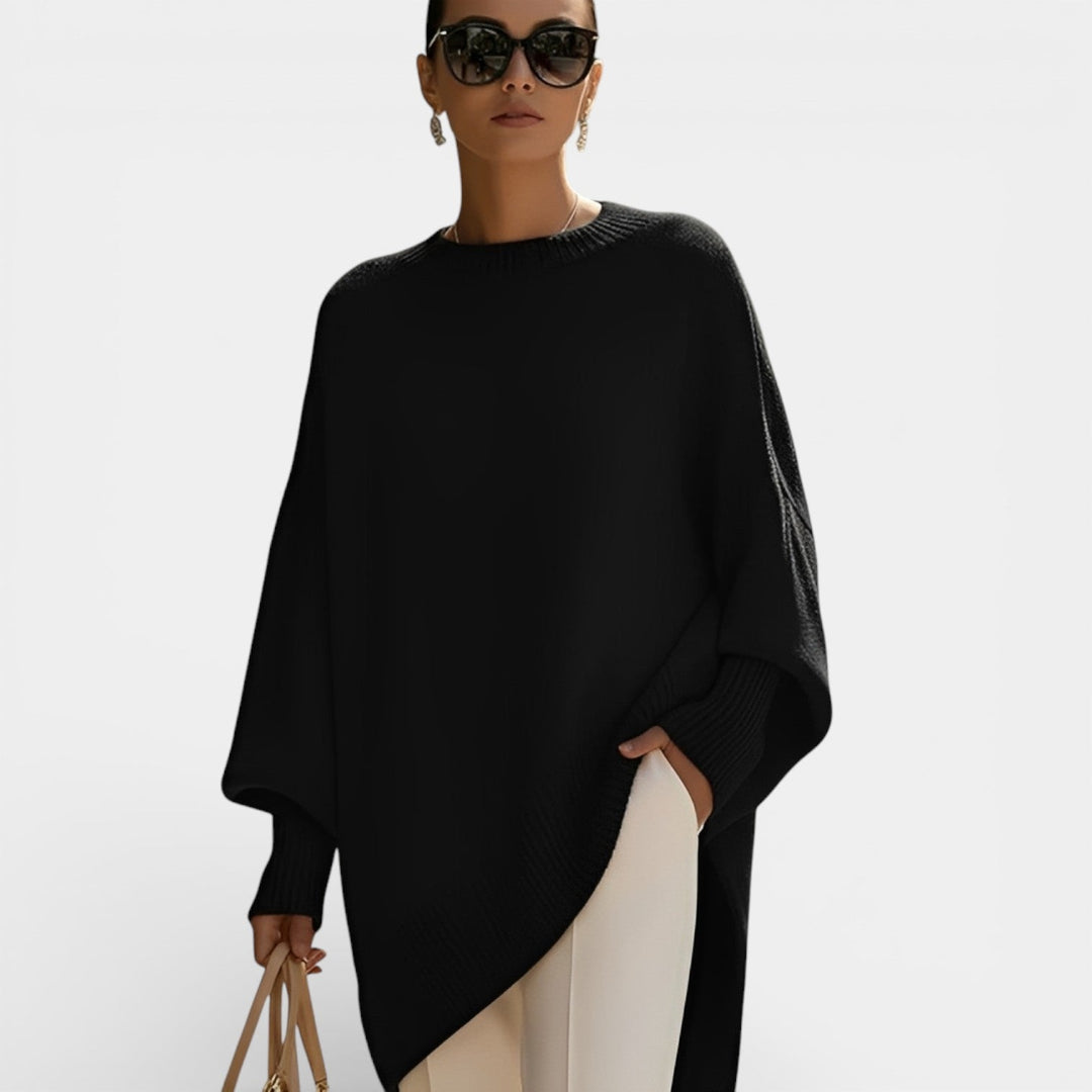 Halina – Dámský oversized svetr s kulatým výstřihem