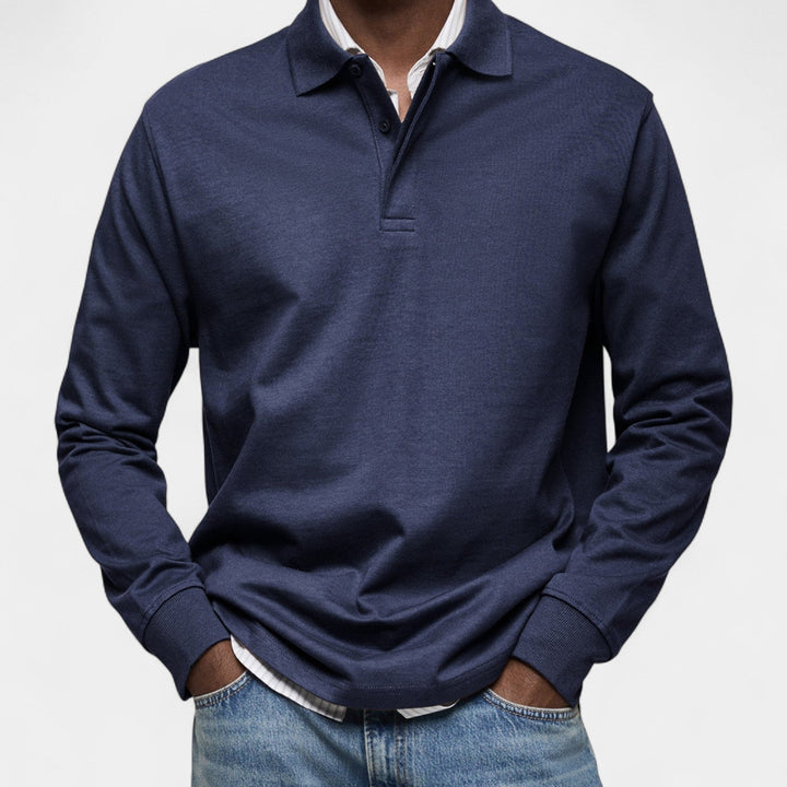 Tomáš – Elegantní pánské polo s dlouhým rukávem