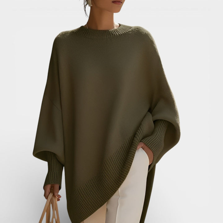 Halina – Dámský oversized svetr s kulatým výstřihem