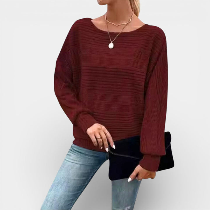 Roksana – Pletené pončo s žebrovanou strukturou