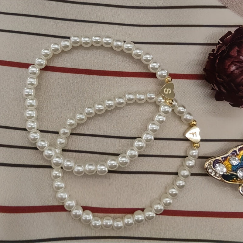 Náramek s iniciálami srdce A-Z