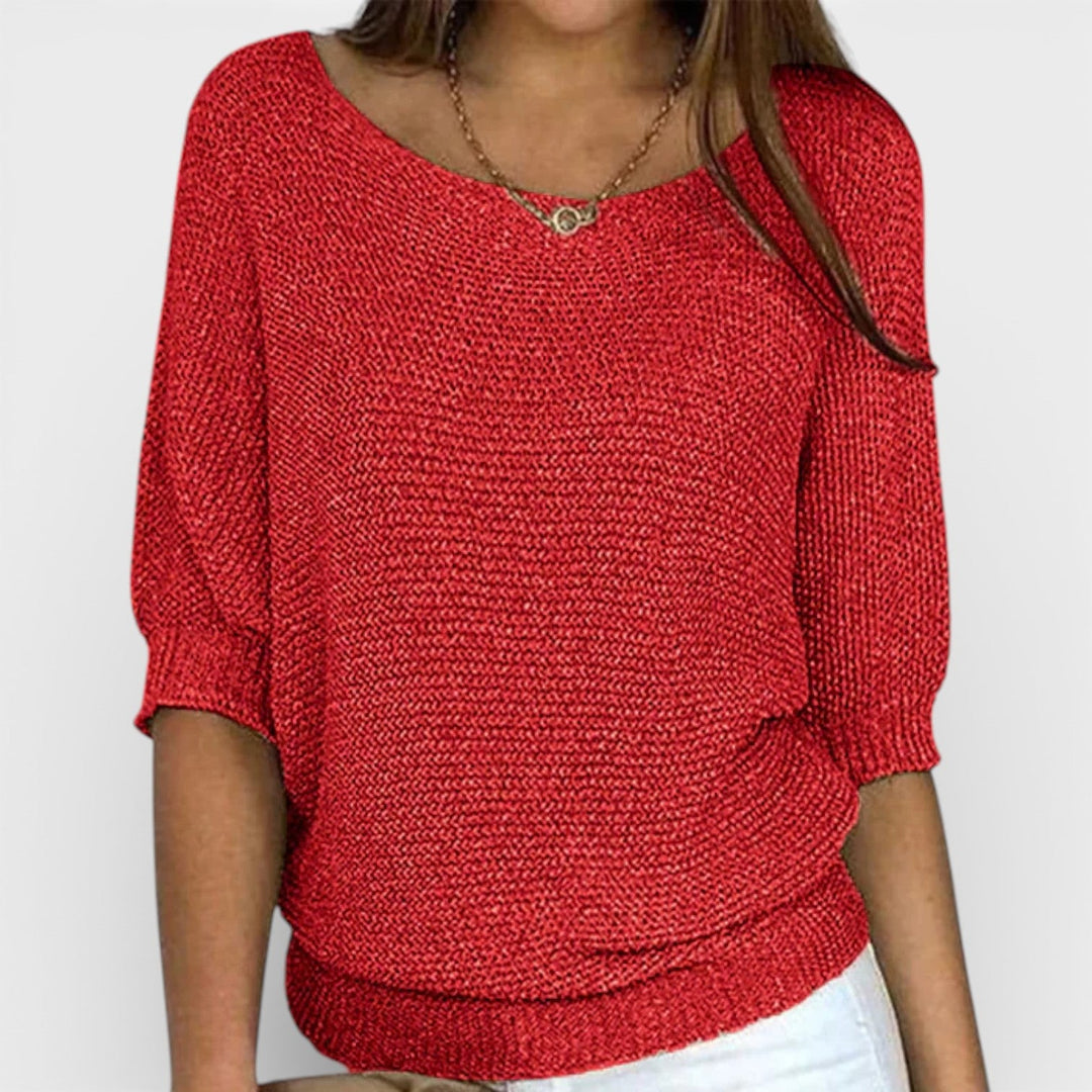 Barbora – Lehký pletený svetr s volným střihem