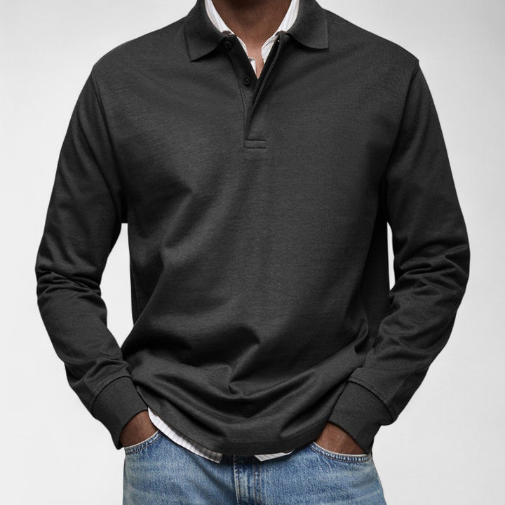 Tomáš – Elegantní pánské polo s dlouhým rukávem