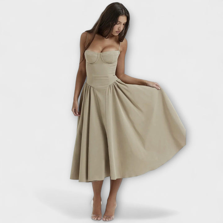 Rosalie - Elegantní bezrukávový korzetový šaty