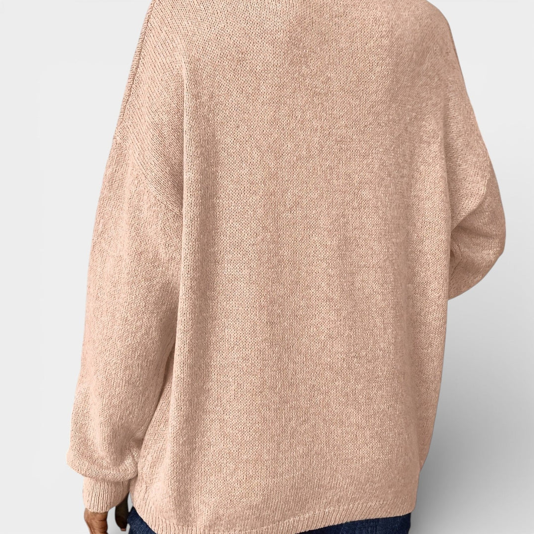 Halszka – Klasický svetr s kulatým výstřihem