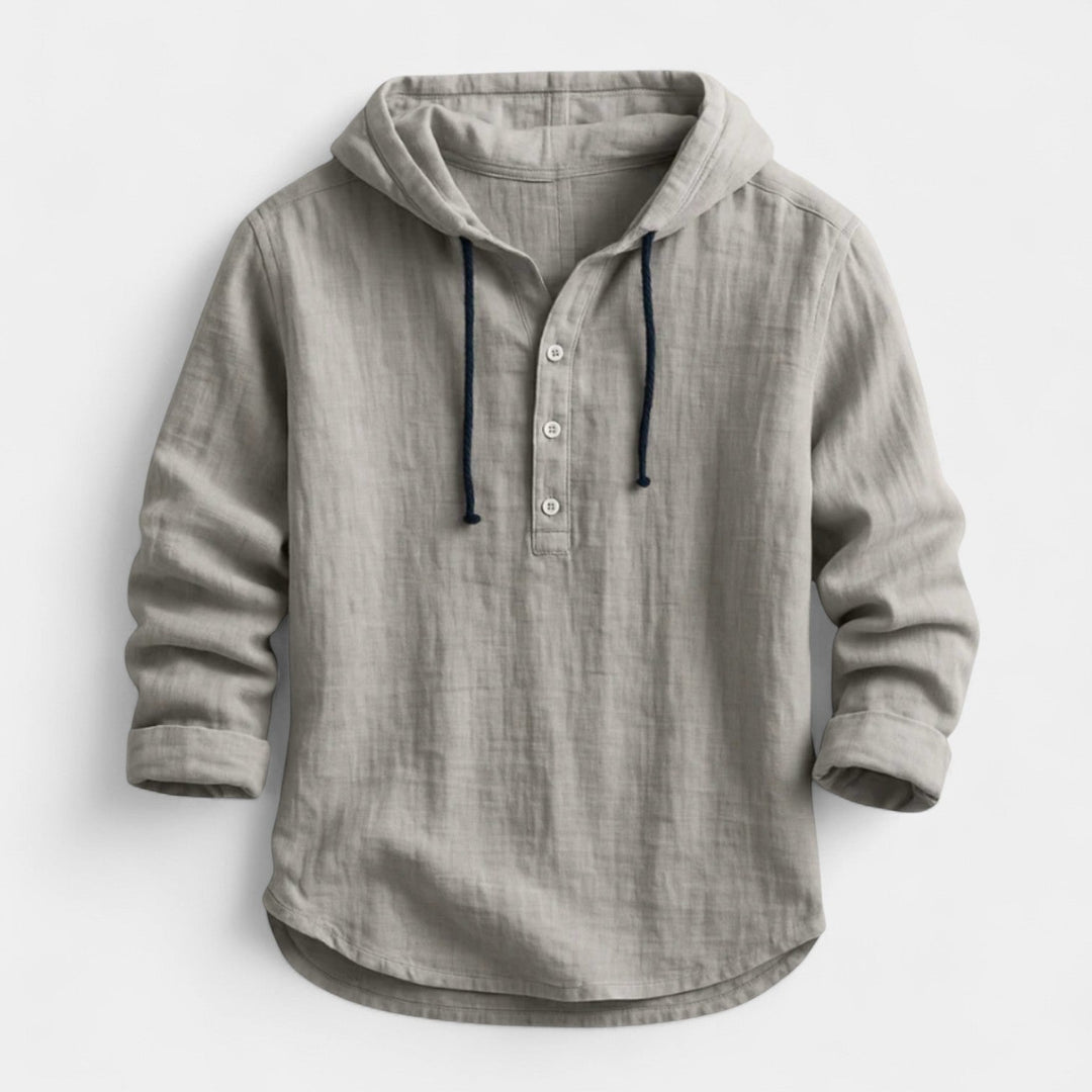 Adam – Lněná košile s kapucí