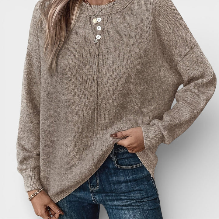 Halszka – Klasický svetr s kulatým výstřihem