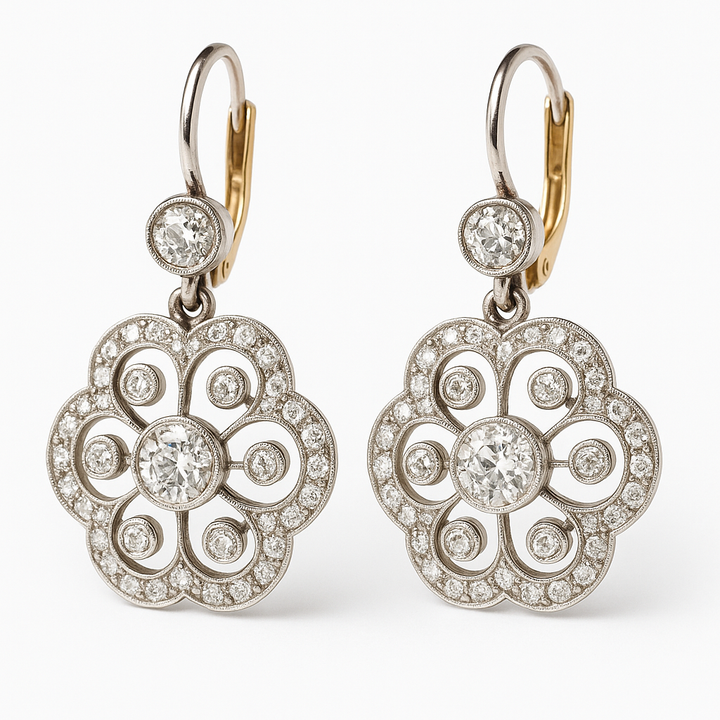 Magdaléna - Vintage krystalové mandala náušnice