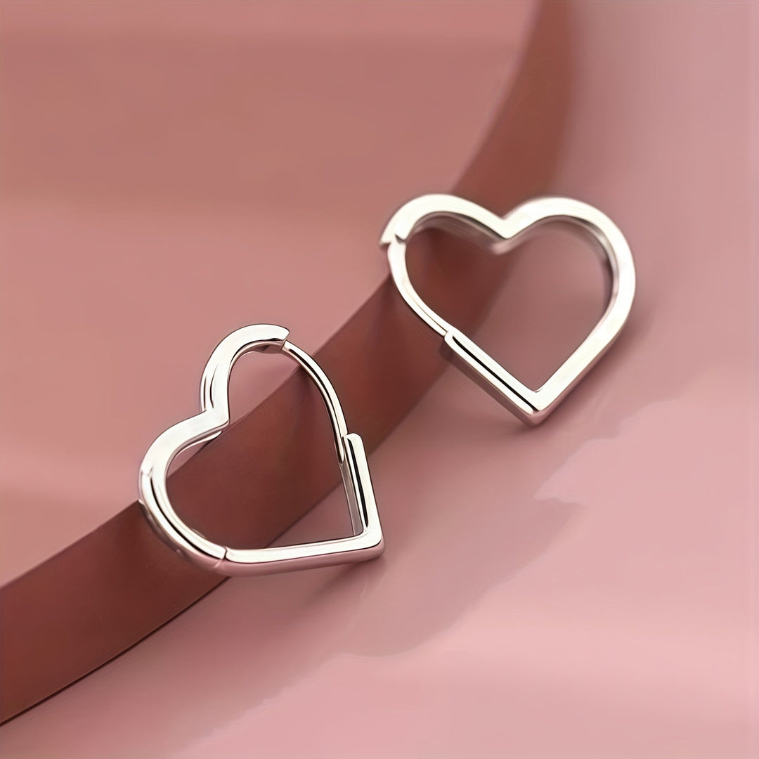 Náušnice ze nerezové oceli ve tvaru zlatého srdce