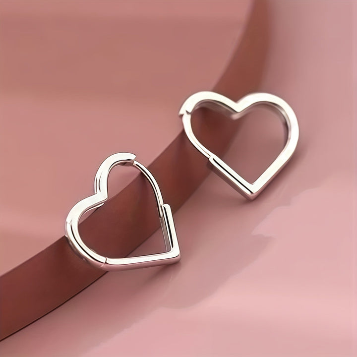 Náušnice ze nerezové oceli ve tvaru zlatého srdce