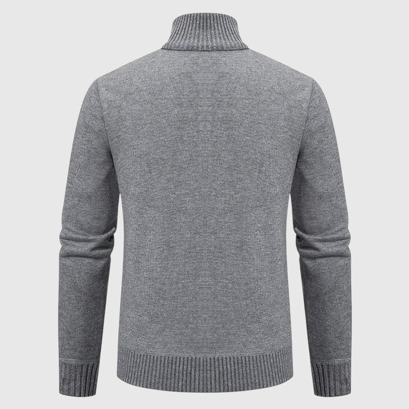 Jakub – Pletený svetr na zip s vysokým límcem