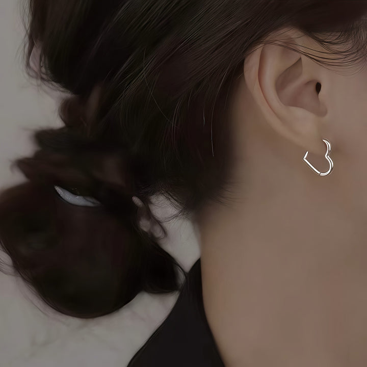 Náušnice ze nerezové oceli ve tvaru zlatého srdce