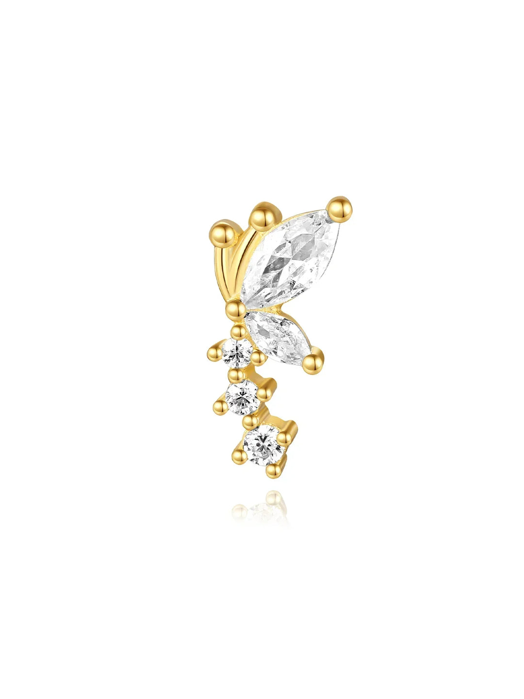 Eva-Marie – Jemné zlaté náušnice s plynulým tvarem.