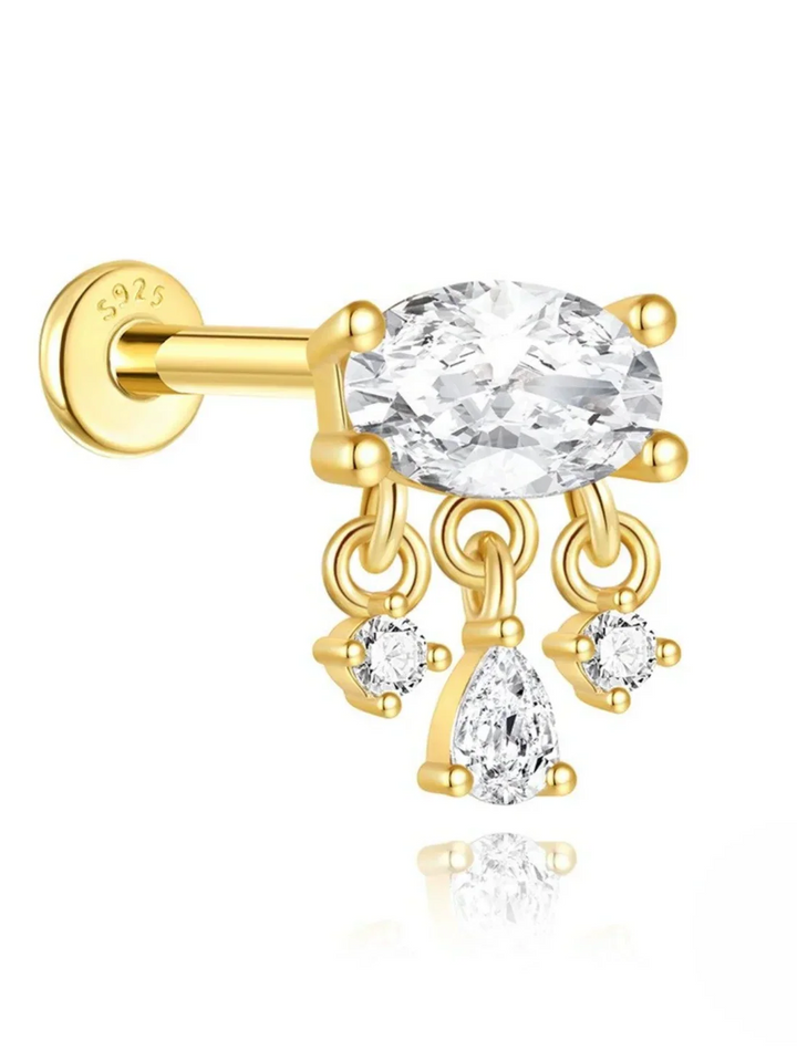 Irina – Zlaté náušnice se strukturovanou siluetou.