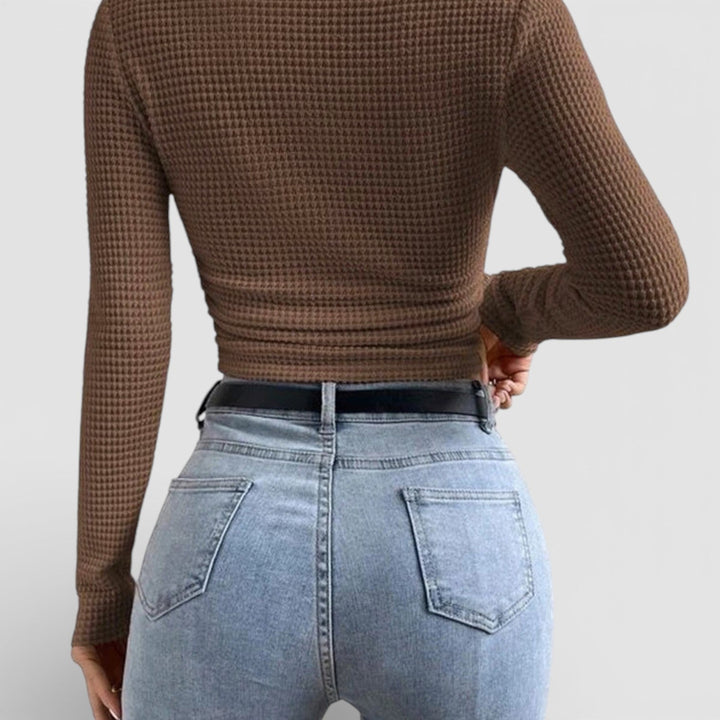 Liwia – Úzký pulovr s vaflovým vzorem