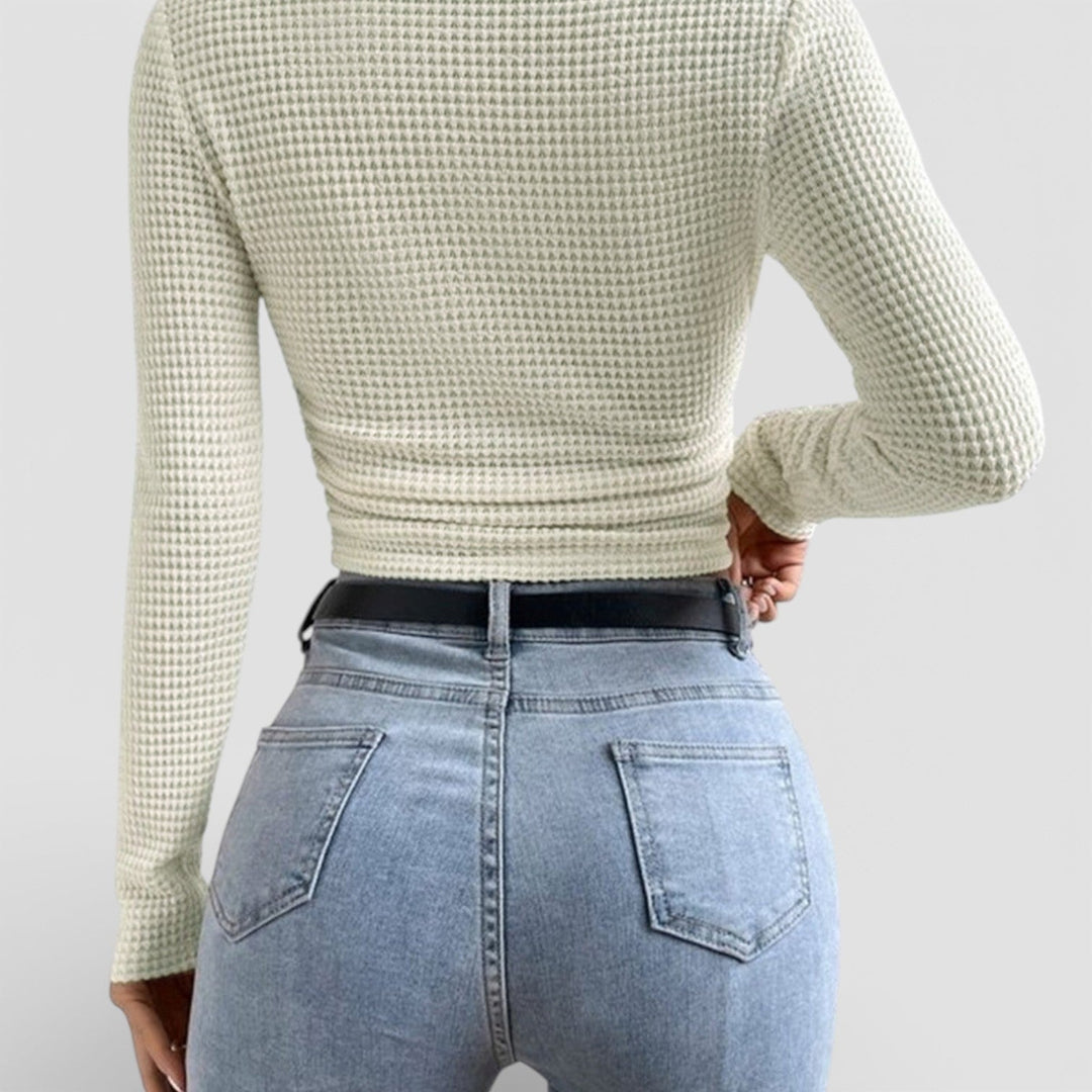 Liwia – Úzký pulovr s vaflovým vzorem