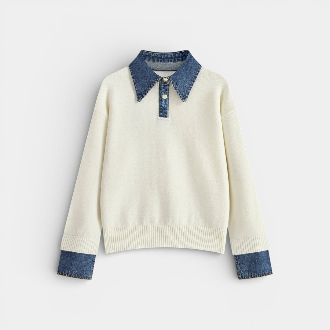 Kalina - Stylový svetr 2-v-1 s obráceným panelem