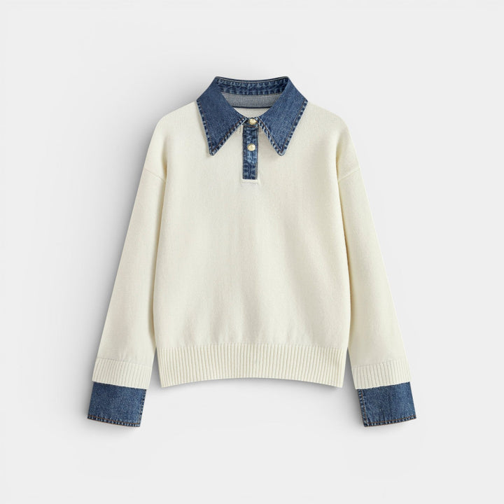 Kalina - Stylový svetr 2-v-1 s obráceným panelem