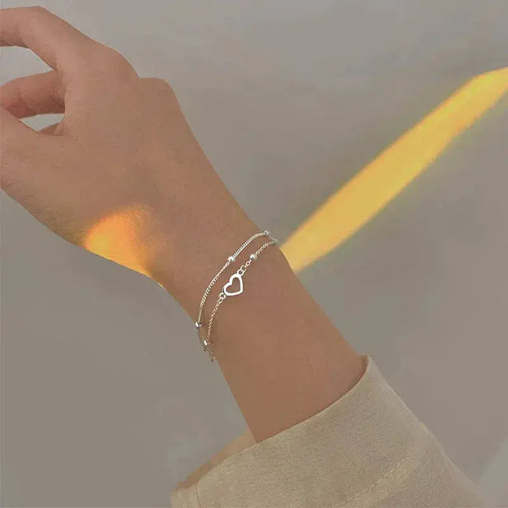 Stříbrný náramek ve tvaru srdce s možností přizpůsobení